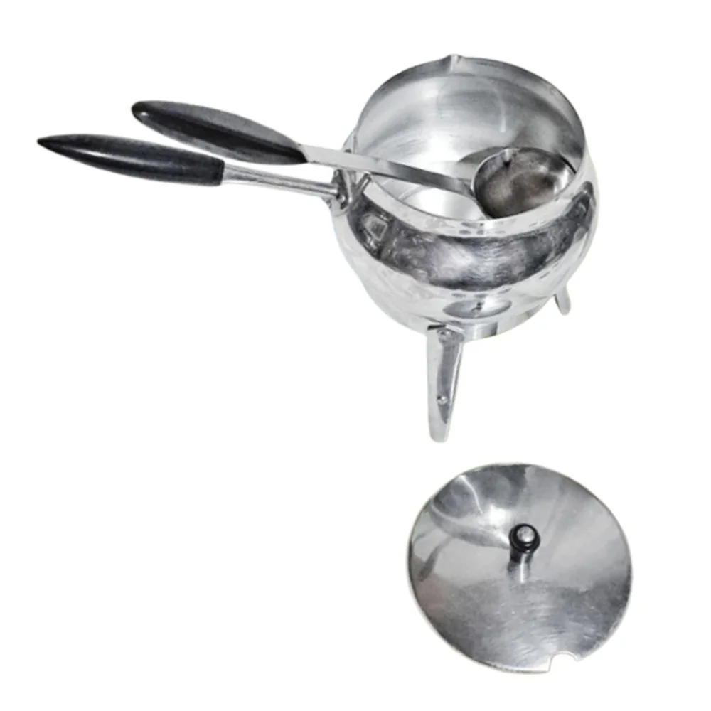 Vintage Puralum Aluminum Fondue Pot with Stand & Utensils | Italy | Mid-Century